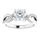18ct White Gold - Round cut Lab Grown Accented Diamond Ring