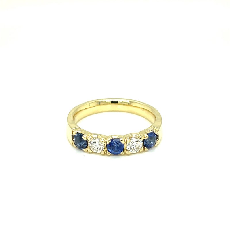 18ct YG Sapphire & Diamond Ring