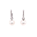 9ct White Gold Huggie Earrings with Australian south sea Pearl