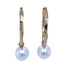 14ct Yellow Gold Hoop Earrings with Australian South sea Pearl