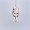 SOLD - 9ct Yellow Gold Huggie Earrings with Australian South sea Pearl