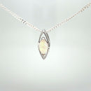 (SOLD) -  14ct WG Solid White Opal Pendant