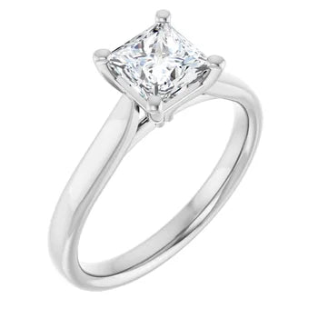 18ct White Gold - Solitaire Princess cut Lab Grown Diamond Ring