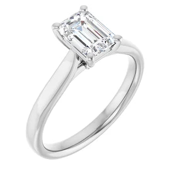 18ct Yellow Gold - Solitaire Emerald cut Lab Grown Diamond Ring