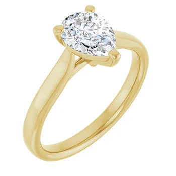 18ct White Gold - Solitaire Pear cut Lab Grown Diamond Ring