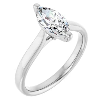 18ct Yellow Gold - Solitaire Marquise Lab Growth Diamond Ring