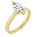 18ct Yellow Gold - Solitaire Marquise Lab Growth Diamond Ring