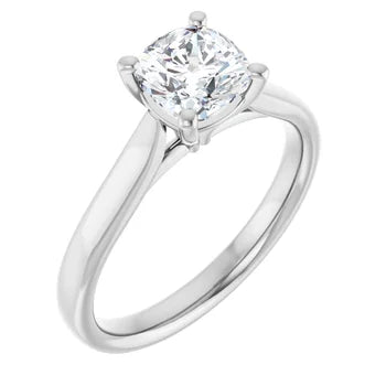 18ct White Gold - Solitaire Cushion cut Lab Grown Diamond Ring