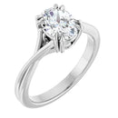 18ct White Gold - Solitaire Oval cut Lab Grown Diamond Ring