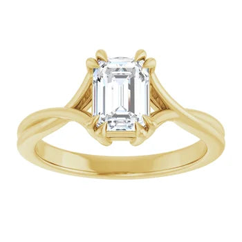 18ct White Gold - Solitaire Emerald cut Lab Grown Diamond Ring