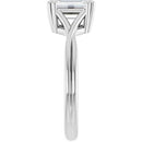 18ct White Gold - Solitaire Emerald cut Lab Grown Diamond Ring