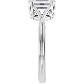 18ct White Gold - Solitaire Emerald cut Lab Grown Diamond Ring