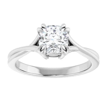 18ct Yellow Gold - Solitaire Cushion cut Lab Grown Diamond Ring