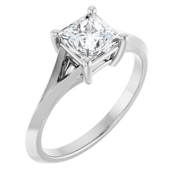 18ct White Gold - Solitaire Princess cut Lab Grown Diamond Ring