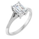 18ct Yellow Gold - Solitaire Emerald  cut Lab Grown Diamond Ring