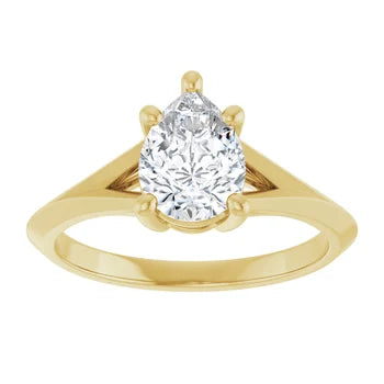 18ct White Gold - Solitaire Pear cut Lab Grown Diamond Ring