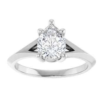 18ct White Gold - Solitaire Pear cut Lab Grown Diamond Ring