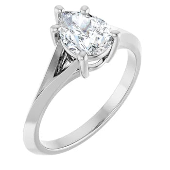 18ct White Gold - Solitaire Pear cut Lab Grown Diamond Ring