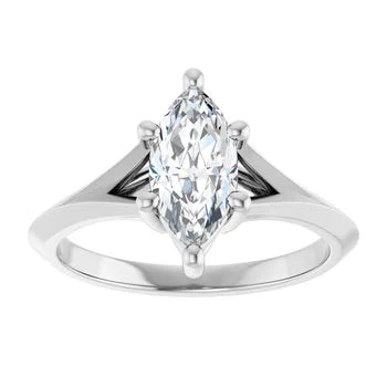 18ct Yellow Gold - Solitaire Marquise Lab Grown Diamond Ring