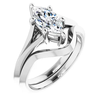 18ct YG Solitaire Marquise Lab Grown Diamond Ring