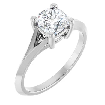 18ct White Gold - Solitaire Cushion cut Lab Grown Diamond Ring