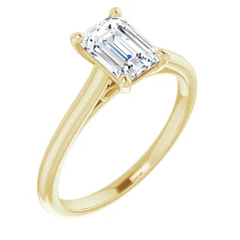 18ct White Gold - Solitaire Emerald cut Lab Grown Diamond Ring