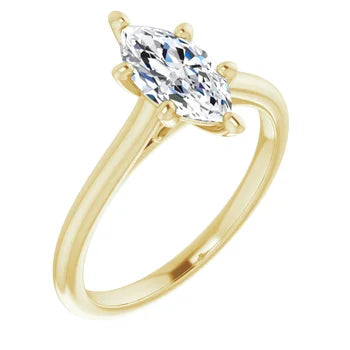 18ct White Gold - Solitaire Marquise cut Lab Grown Diamond Ring