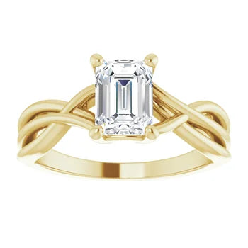 18ct White Gold Solitaire Emerald cut - Lab Grown Diamond Ring