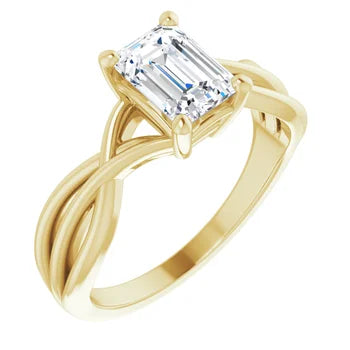 18ct White Gold Solitaire Emerald cut - Lab Grown Diamond Ring