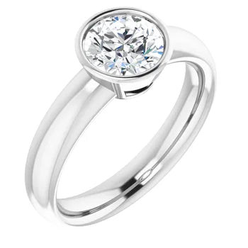 18ct White Gold Solitaire Round cut Lab Grown Diamond Ring