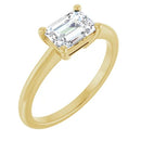 18ct White Gold Solitaire Emerald cut Lab Grown Diamond Ring