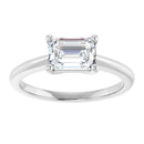 18ct White Gold Solitaire Emerald cut Lab Grown Diamond Ring