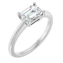 18ct White Gold Solitaire Emerald cut Lab Grown Diamond Ring