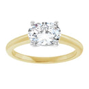 18ct Yellow White Gold - Two Tone Solitaire Oval cut Lab Grown Diamond Ring