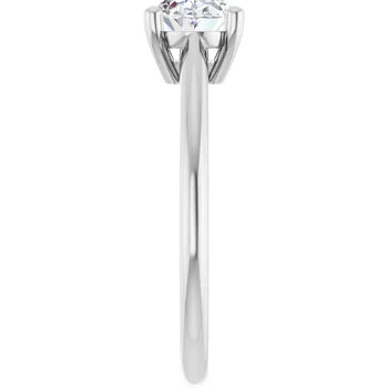 18ct White Gold Solitaire Oval cut Lab Grown Diamond Ring