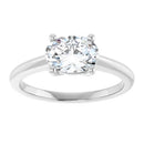 18ct White Gold Solitaire Oval cut Lab Grown Diamond Ring