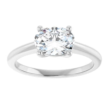 18ct White Gold Solitaire Oval cut Lab Grown Diamond Ring