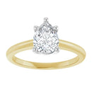 18ct Yellow & White Gold - Two Tone Solitaire Pear cut Lab Grown Diamond Ring