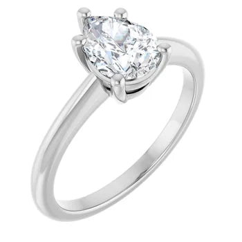 18ct White Gold Solitaire Pear cut Lab Grown diamond Ring