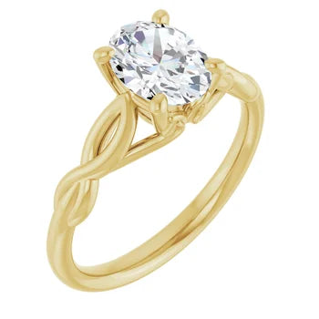 18ct Yellow Gold Solitaire Oval cut Lab Grown Diamond Ring