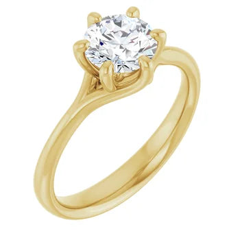 18ct YG Solitaire Round cut Lab Grown Diamond Ring