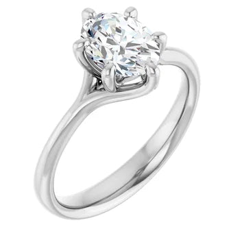 18ct WG Solitaire Oval cut Lab Grown Diamond Ring