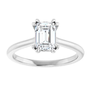 18ct YG Solitaire Emerald cut Lab Grown Diamond Ring