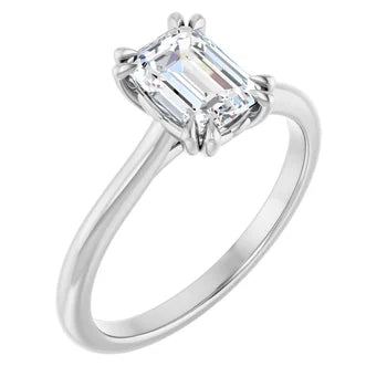 18ct YG Solitaire Emerald cut Lab Grown Diamond Ring