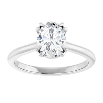 18ct WG Solitaire Oval cut Lab Grown Diamond Ring