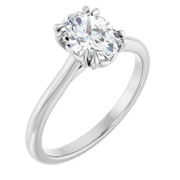 18ct WG Solitaire Oval cut Lab Grown Diamond Ring