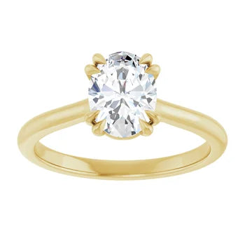 18ct WG Solitaire Oval cut Lab Grown Diamond Ring