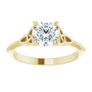 18ct YG Celtic-Inspired Solitaire Round cut Lab Grown Diamond Ring