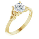 18ct YG Celtic-Inspired Solitaire Round cut Lab Grown Diamond Ring