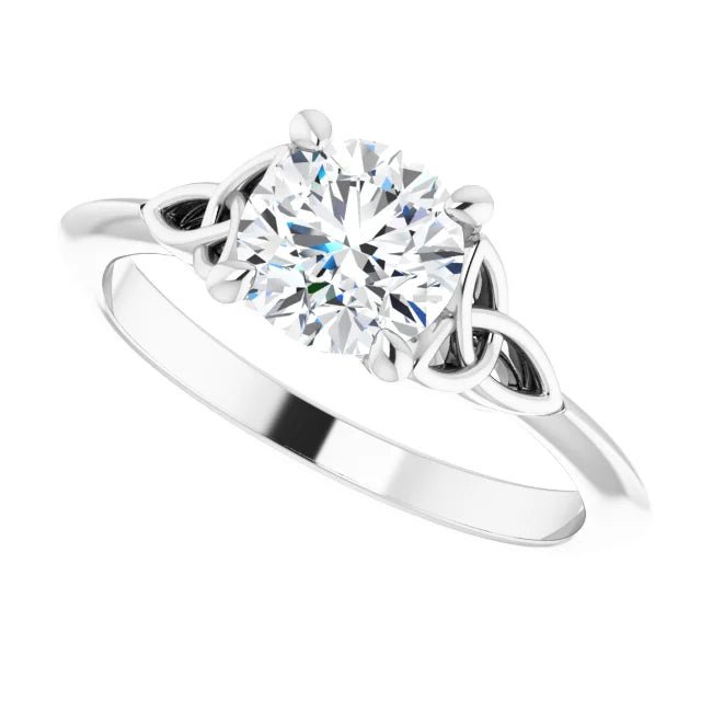 18ct YG Celtic-Inspired Solitaire Round cut Lab Grown Diamond Ring